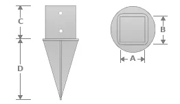 Pied de poteau à enfoncer