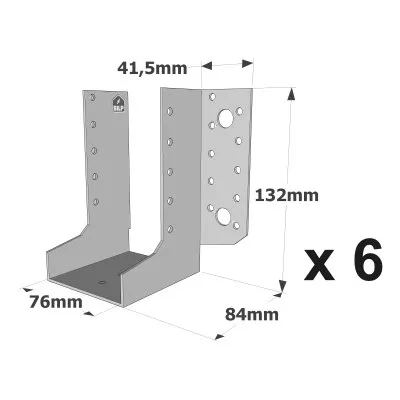 Sabots à ailes extérieures, gamme SAE CLASSIQUE (épaisseur 2mm, profondeur 84mm) - Réf. SAEL340/76/2_6