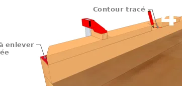 Reporter les traces sur le chevron