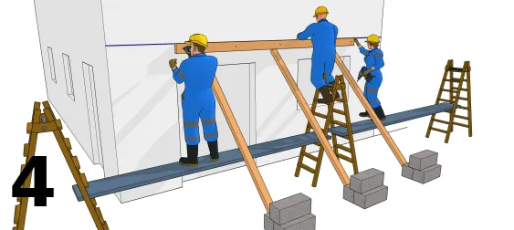 Repérer les trous de fixation du mur à l’aide d’une perceuse avec la panne en plac