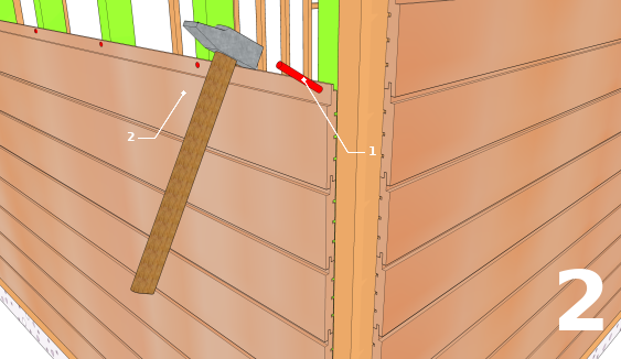 Mise en place des planches de bardage