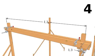 Fixer les poutres provisoirement avec des serre-joints