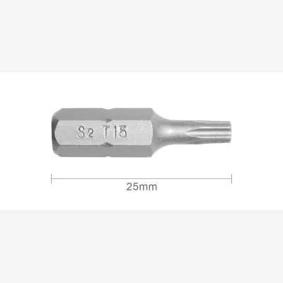 Embout T15 25mm (Qualité Professionnelle, Acier S2) - lot de 20 embouts - Réf. EmboutT15_20