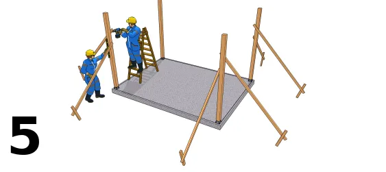 Répétition de l’opération pour les autres poteaux