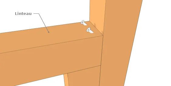 Fixation d’un linteau par des vis
