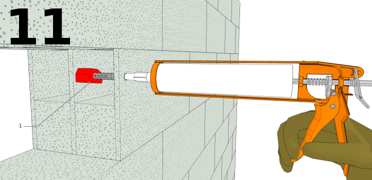 Injecter le scellement chimique