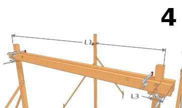 Fixer les poutres provisoirement avec des serre-joints
