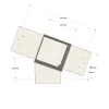 Dimensions du connecteur SUNDIY pente 20° Blanc RAL 9010 - 120mm à 4 directions - Forme T4