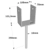 Pieds de poteau en U à sceller - Réf. PPD100/70G