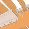 Écartement entre les chéneaux beige sable et le mécanisme SUNDIY, et espacement de fixation minimal