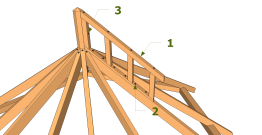 Fixer les modules de chevrons de gradin aux chevrons