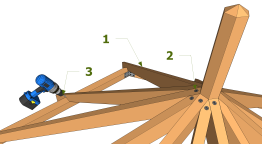 Assembler et fixer les chevrons principaux et intermédiaires