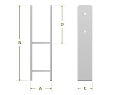Pied de poteau en H