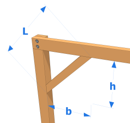 Calculer la longueur externe de la jambe : cas d’un poteau et d’une panne formant un angle droit