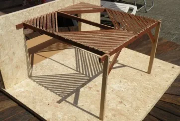 Maquette d’une pergola adossée