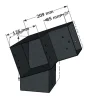 Dimensions du connecteur SUNDIY pente 20° Anthracite RAL 7016 - 120mm à 3 directions - Forme L1